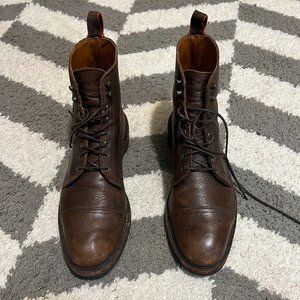 Allen Edmonds Cap Toe Brown Leather Boots Size M 9D